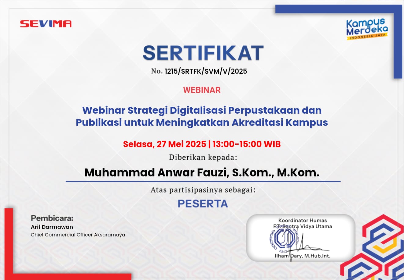 Webinar Strategi Digitalisasi Perpustakaan dan Publikasi untuk Meningkatkan Akreditasi Kampus